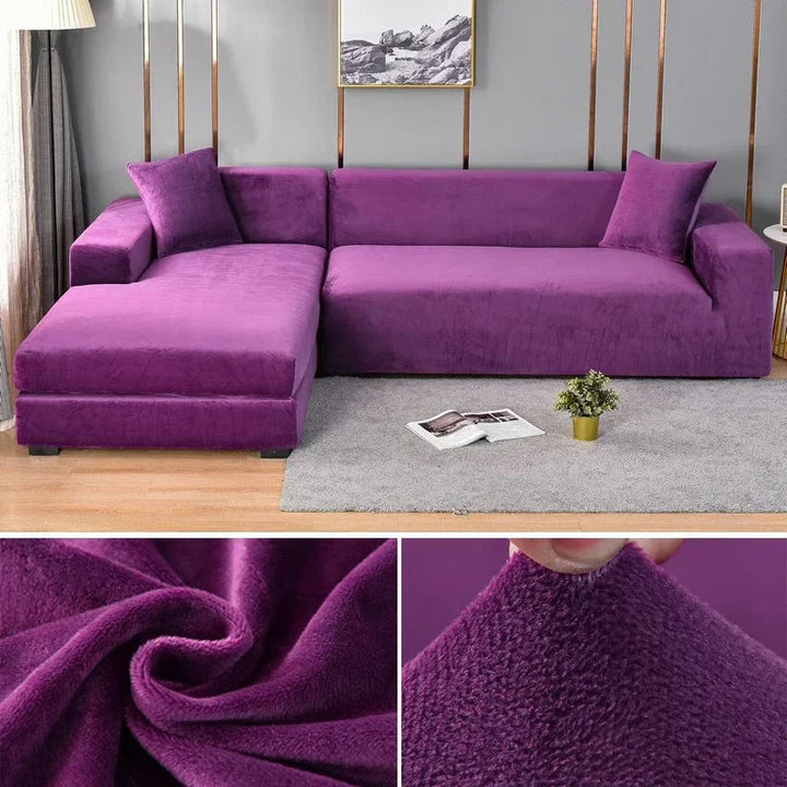 High-quality stretch velvet furniture cover, easy to install and remove.
