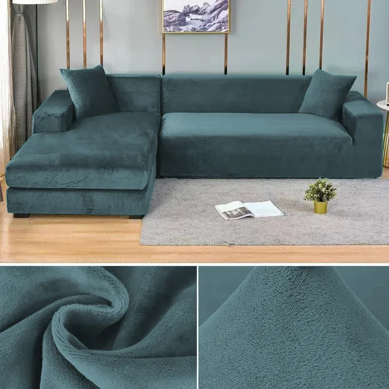 Comfortable stretch velvet slipcover, perfect for busy families and pets.