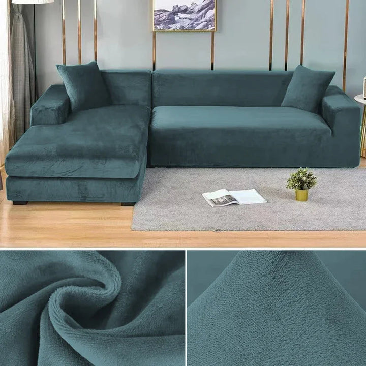 Comfortable stretch velvet slipcover, perfect for busy families and pets.