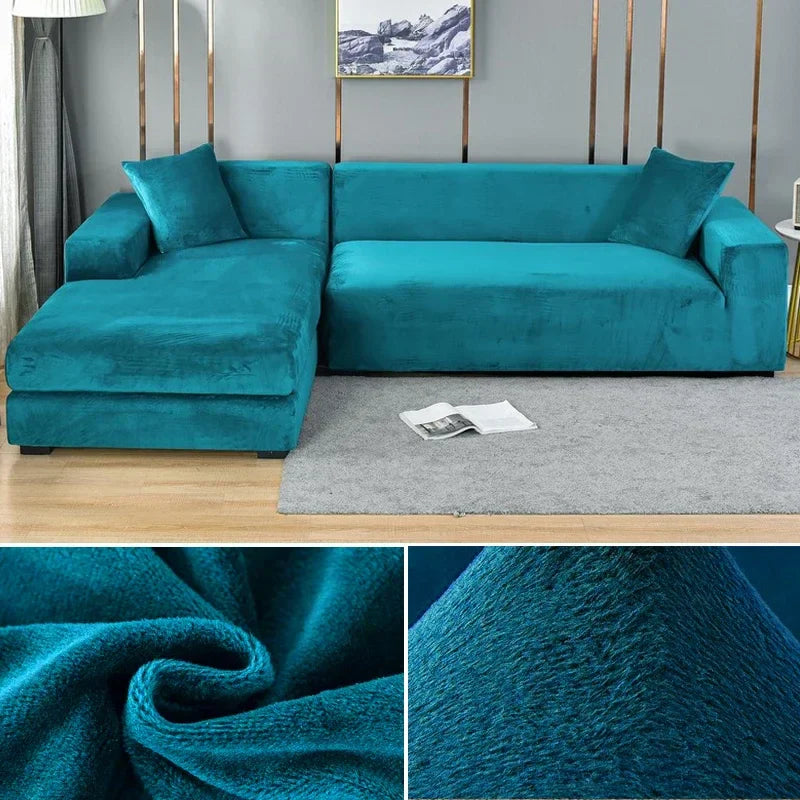 Washable stretch velvet furniture protector, keeping your sofa pristine.