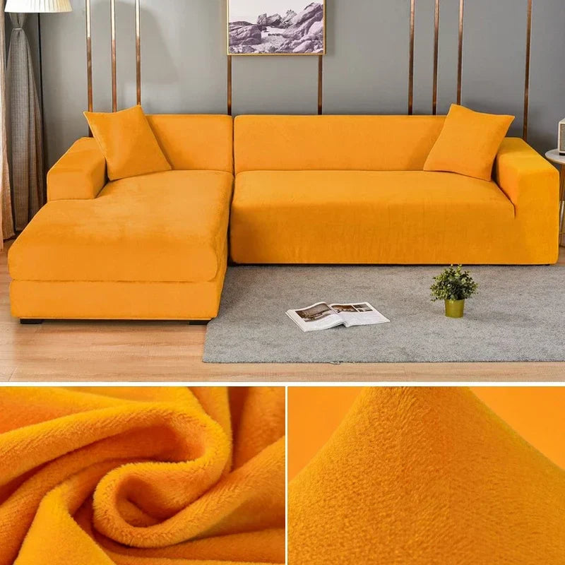 Plush Sofina velvet sofa cover, adding a touch of elegance to any room.