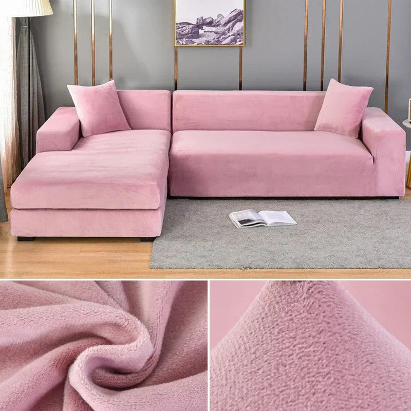 Modern stretch velvet furniture protector, enhancing your living room's charm.