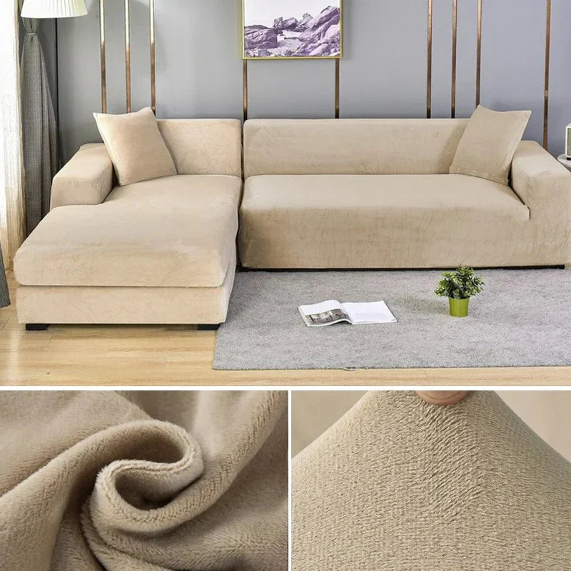Premium stretch velvet furniture protector, a stylish and washable sofa cover.