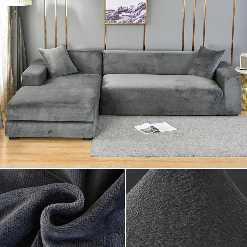 Soft velvet elastic sofa cover, offering luxurious comfort and home decor upgrade.