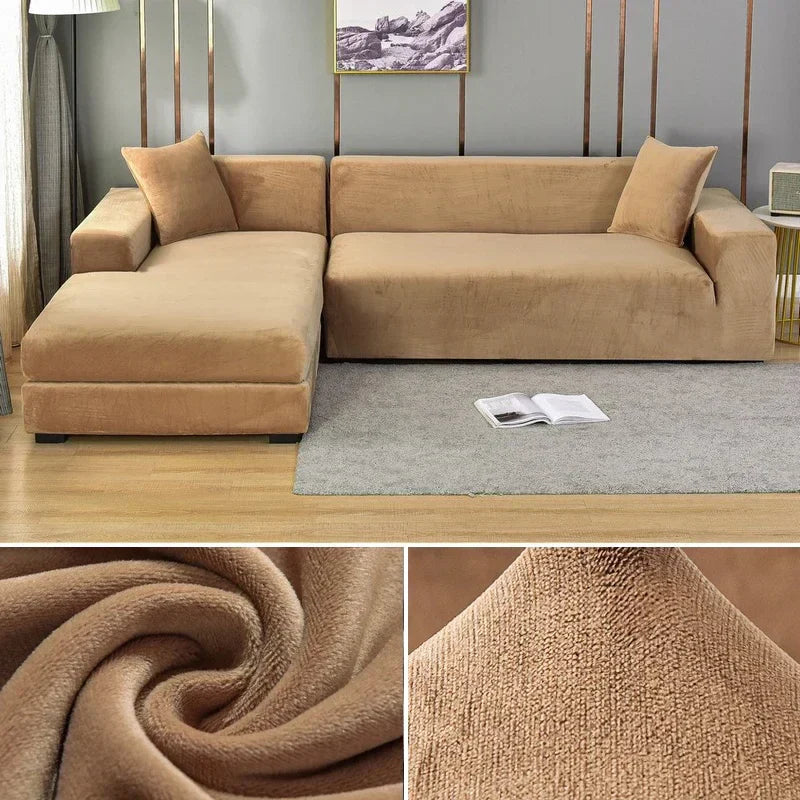 Durable stretch velvet furniture protector for everyday spills and wear.