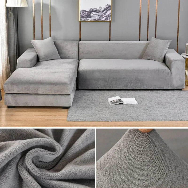 Transform your living space with this luxurious velvet stretch sofa cover.