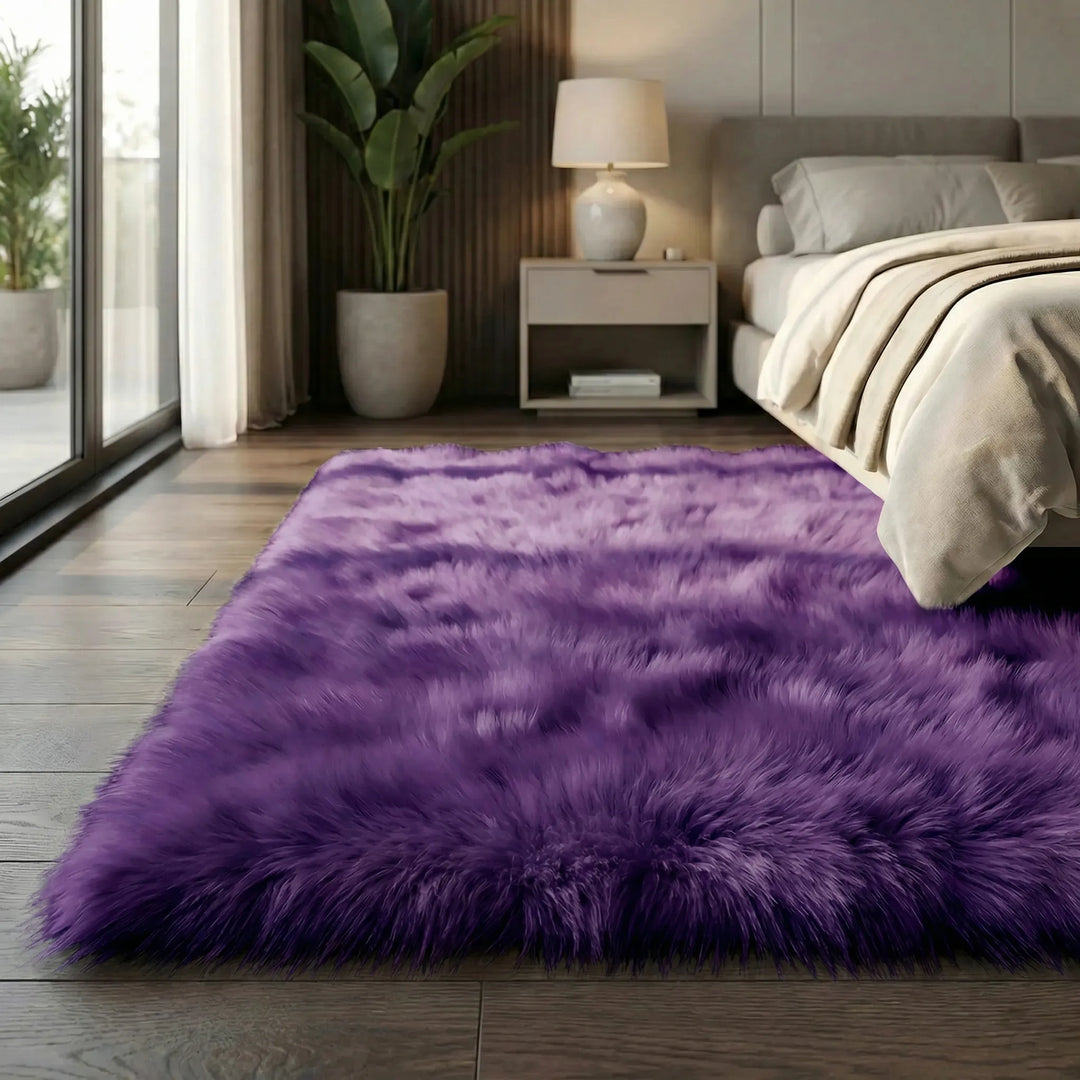 Flowique wave design shag bench runner. Decorative & soft plush rug, a statement piece for luxurious home decor.