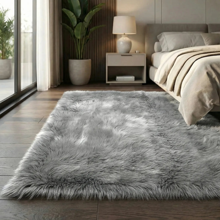 Versatile luxurious shag bench runner. Soft, non-slip area rug with elegant wave pattern, perfect for any space.