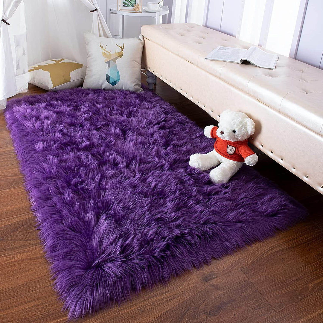 Easy care, non-slip shag bench runner. Ultra-soft plush rug with a unique Flowique wave pattern. Luxurious home decor.