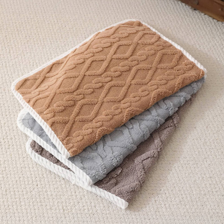 Warm waterproof pet blanket made of soft polar fleece, perfect for dog-friendly homes