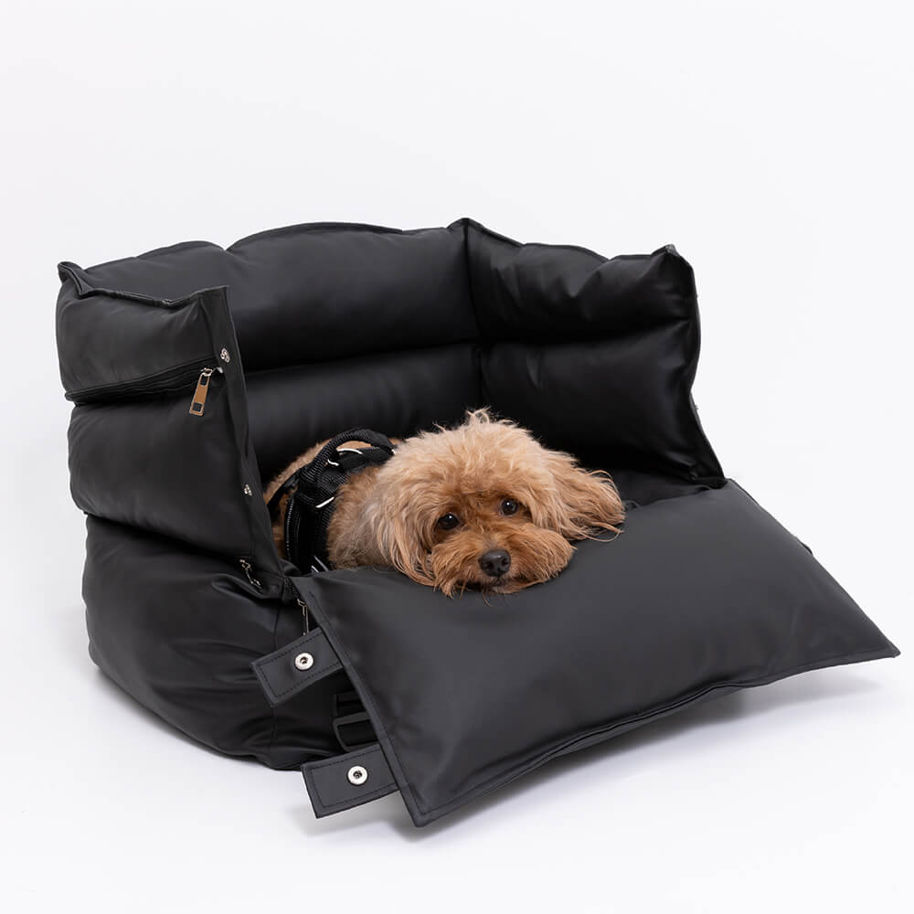 Waterproof and comfortable leather dog travel bed, easy to clean