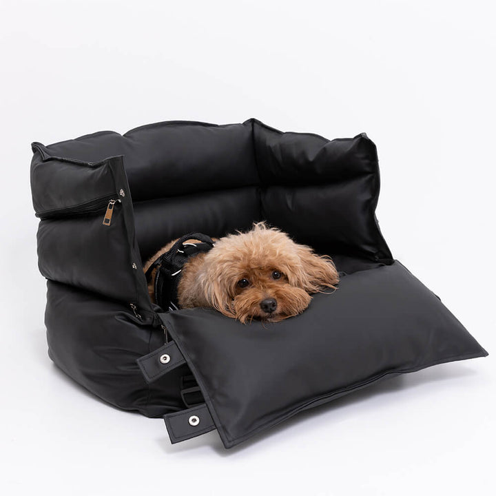 Waterproof and comfortable leather dog travel bed, easy to clean