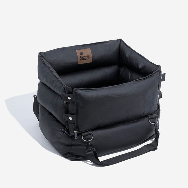Waterproof leather car seat for dogs, ideal for pet travel and safety