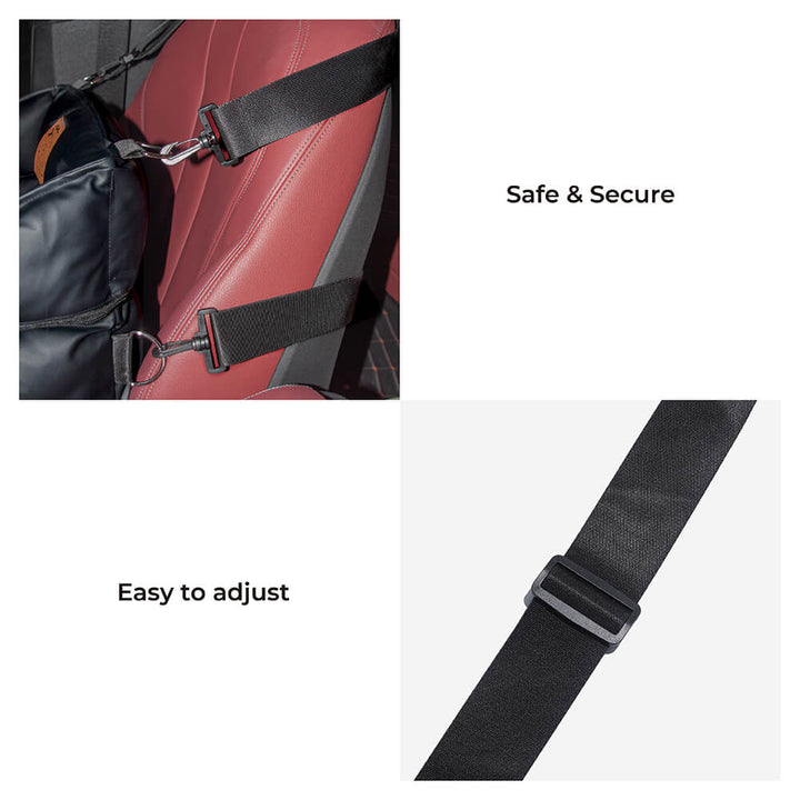 Elegant leather dog bed for car, providing secure and cozy travel