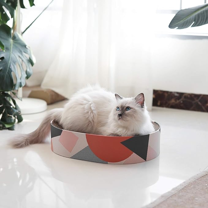 Eco-friendly cat bed and scratcher made from durable cardboard, perfect for pet relaxation and claw health.