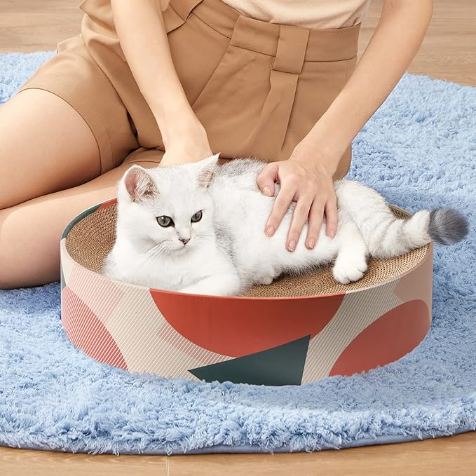 Premium pet supplies: a spacious cardboard cat bed that doubles as an effective scratcher for claw care.