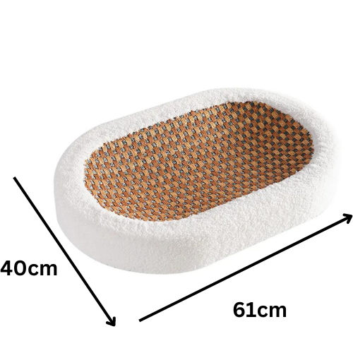 Modern pet furniture: large luxury cat bed with a prominent scratching post for cat scratcher needs.