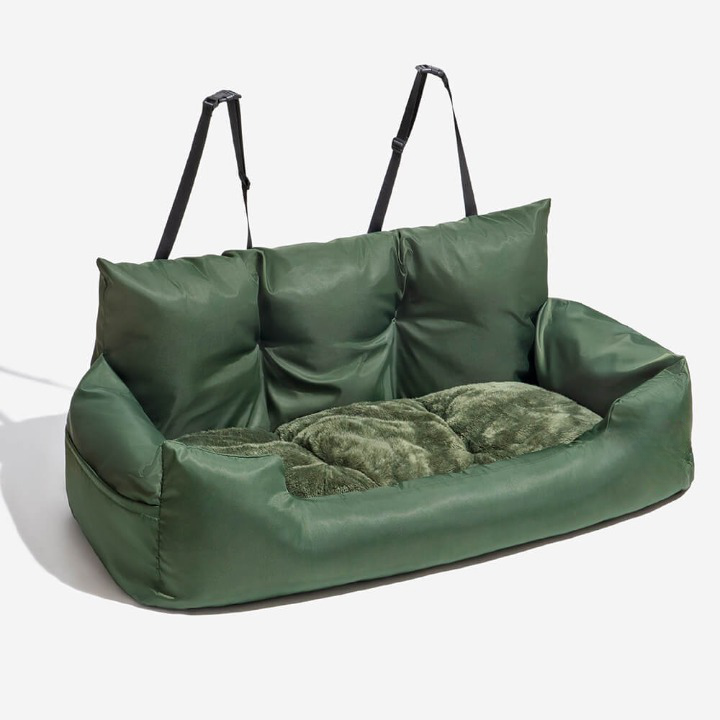 Comfortable PawsRest pet car seat for medium to large dogs, ideal for safe & cozy travel.