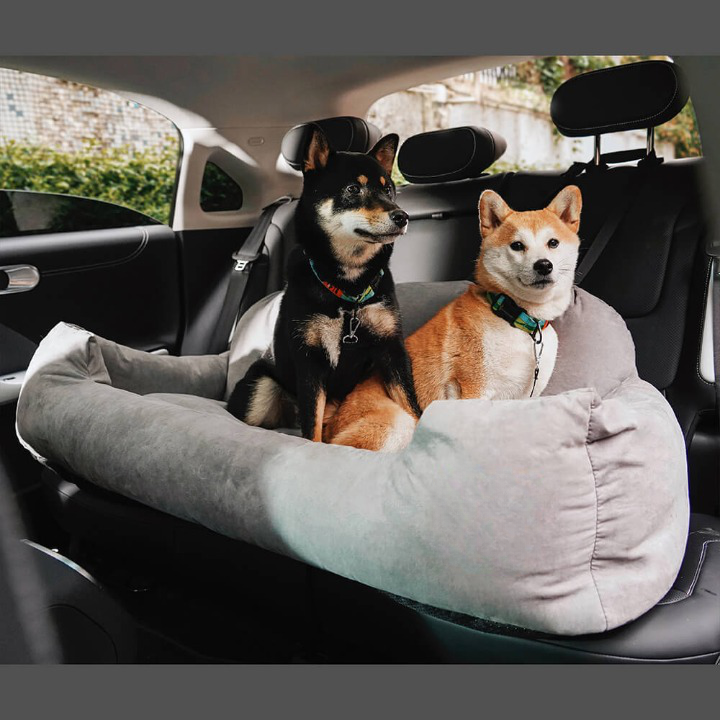 PawsRest luxury dog travel bed: essential car accessory for ultimate pet comfort & safety.