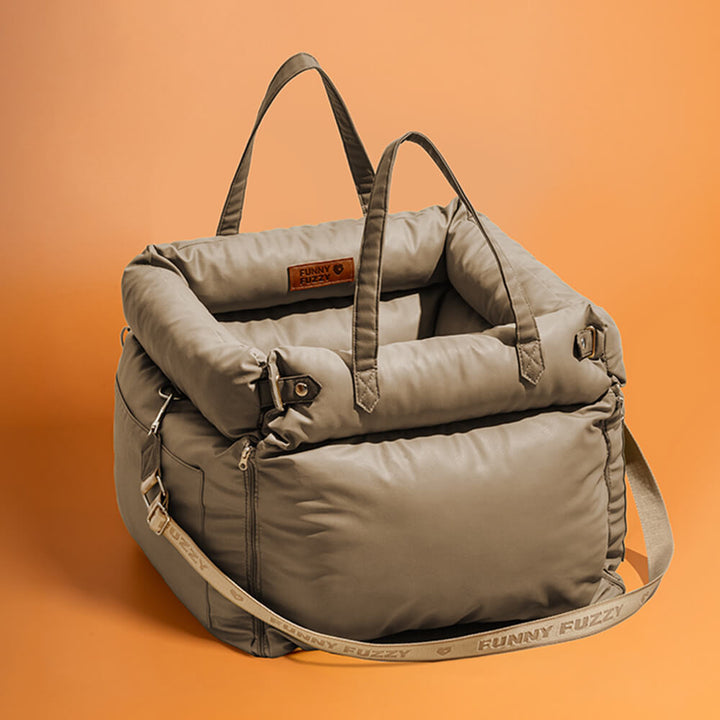 Luxury dog car seat, offering a safe and elevated platform for pet comfort.