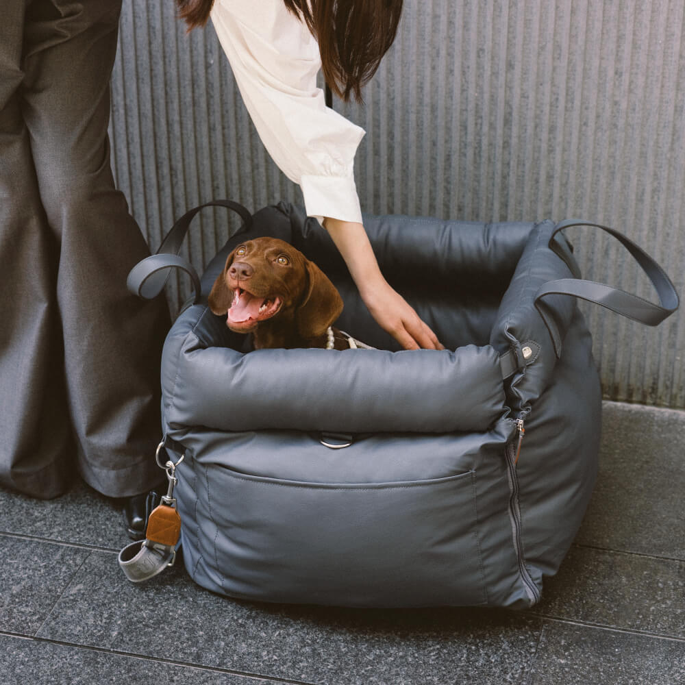 Premium pet booster seat, designed for ultimate pet comfort during car journeys.