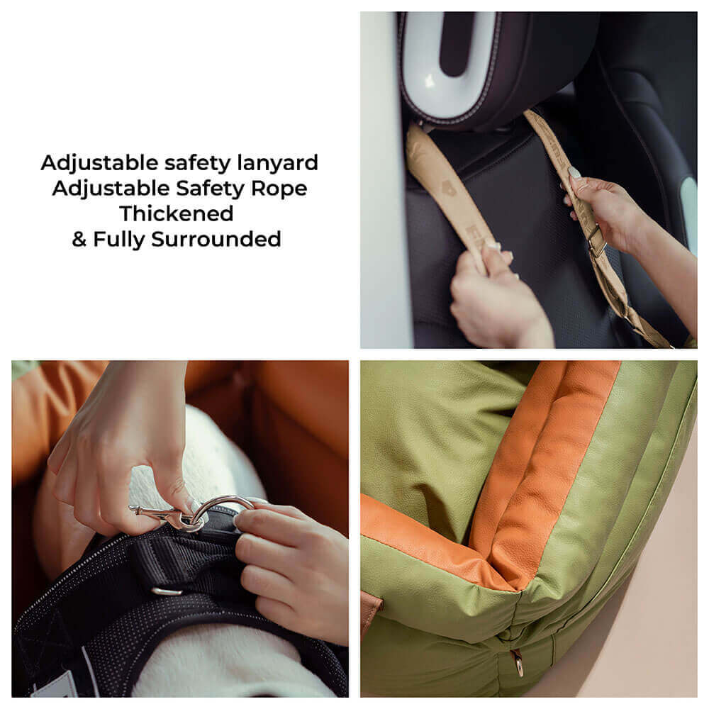 Cozy vehicle pet bed, this luxury dog car seat offers a comfortable travel solution.
