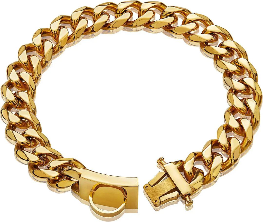 Elegant silver chain dog collar, pet fashion jewelry for stylish canine companions