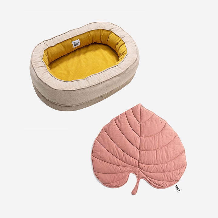 Dog bed and blanket set, ideal for small to medium dogs.