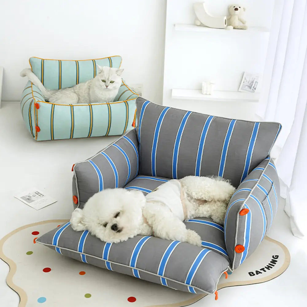 Luxury pet calming sofa bed for dogs, soft cotton, washable for ultimate pet comfort