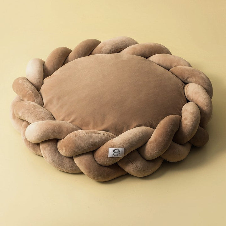Side view of a high-walled luxury pet bed, providing a secure and calming space for dogs.