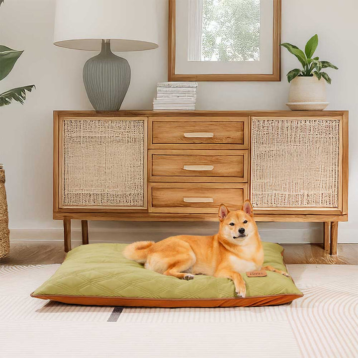 Pet comfort dog mat with calming features, luxurious and easy to maintain