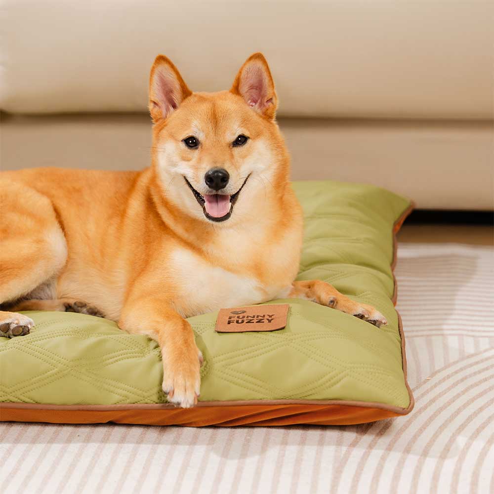 Luxury dog accessory: faux leather calming mat, suitable for any home decor