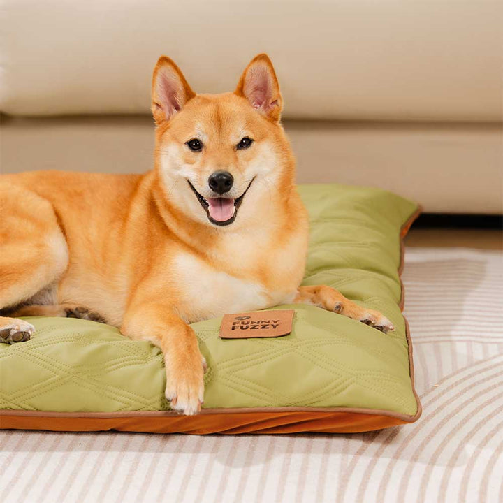 Luxury dog accessory: faux leather calming mat, suitable for any home decor