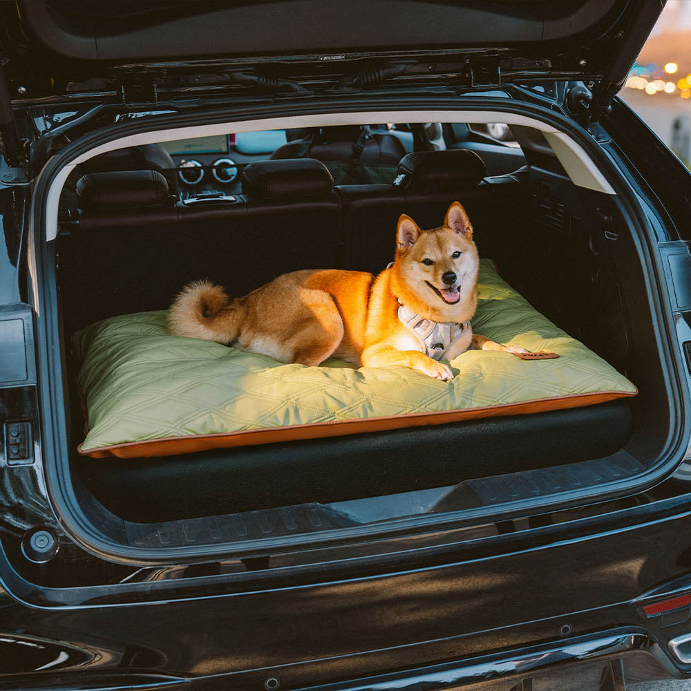 Stylish reversible dog mat, faux leather for resilience, soft for snuggles