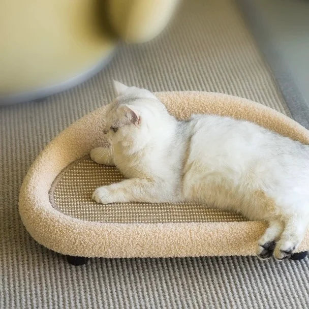 Stylish cat bed, sisal construction providing a comfortable and easy-clean pet furniture option