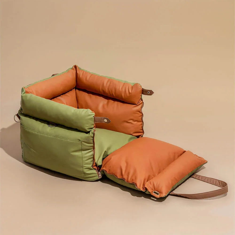 Soft-sided luxury pet car seat, waterproof and antibacterial for dog or cat travel