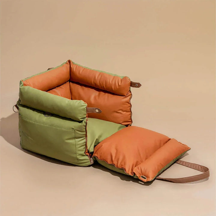 Soft-sided luxury pet car seat, waterproof and antibacterial for dog or cat travel