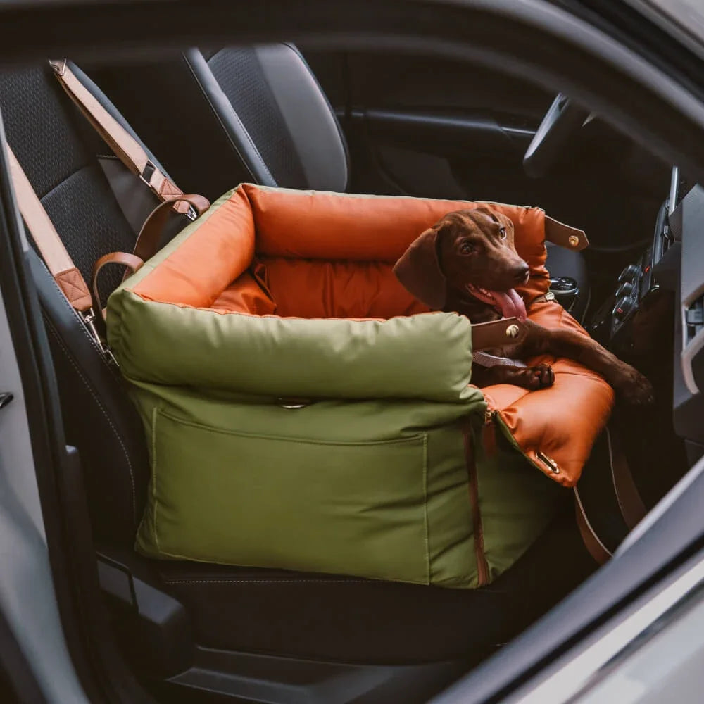 Waterproof luxury pet carrier for car, antibacterial lining, portable for dog & cat travel