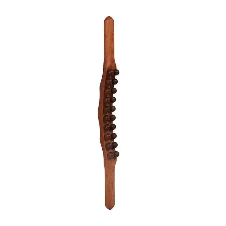 Eco-friendly wood Gua Sha tool for holistic muscle relaxation, natural stress relief & self-care wellness.