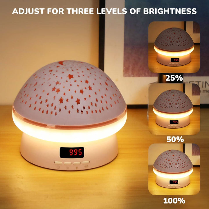 Modern child's room decor: Mushroom LED night light, 16 colors, and timer for a calming ambiance.