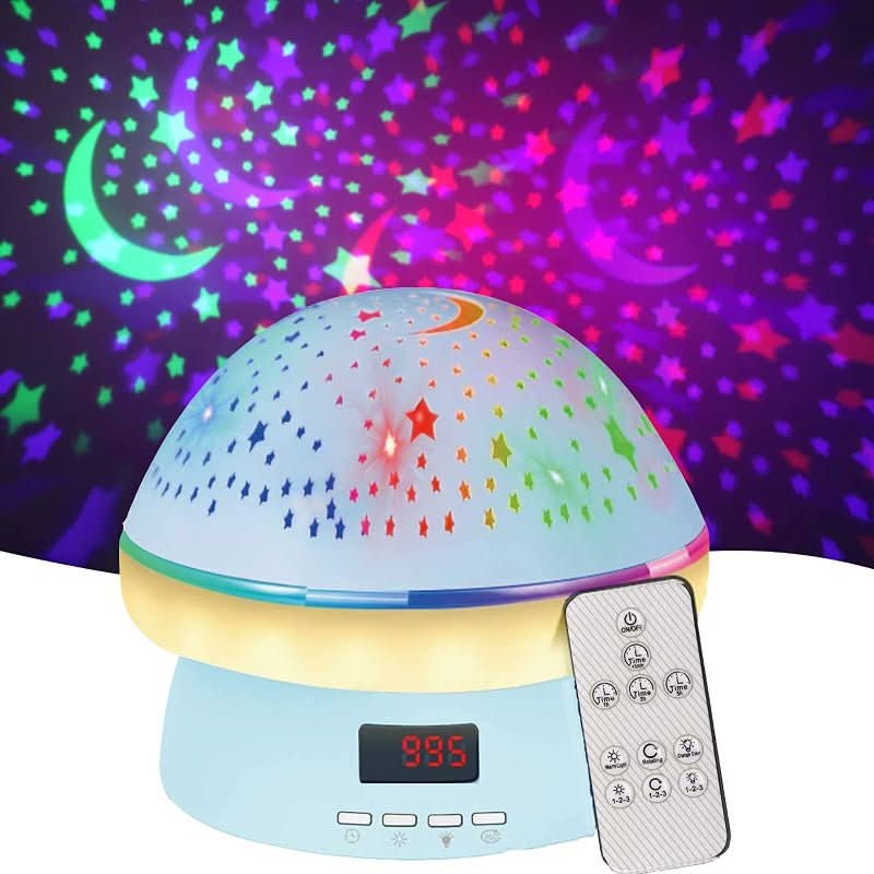 Kids' mushroom lamp with 16 color options & timer, creating a soothing light for bedtime.