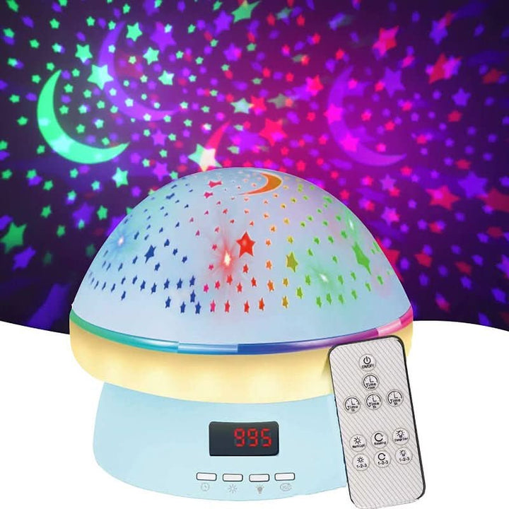 Kids' mushroom lamp with 16 color options & timer, creating a soothing light for bedtime.