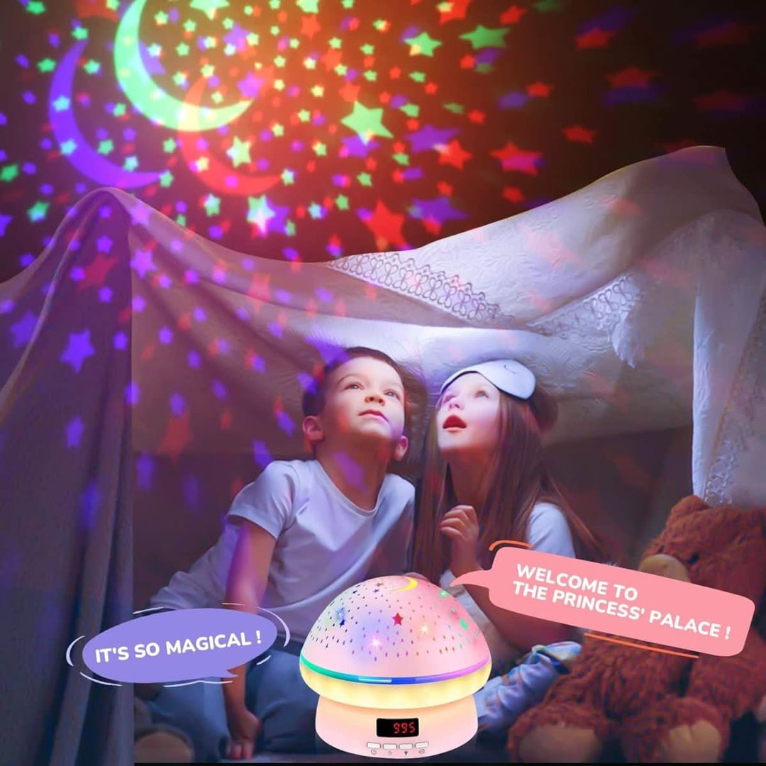 Nursery lighting: Magical mushroom night light with 16 color changes & timer for baby's room.