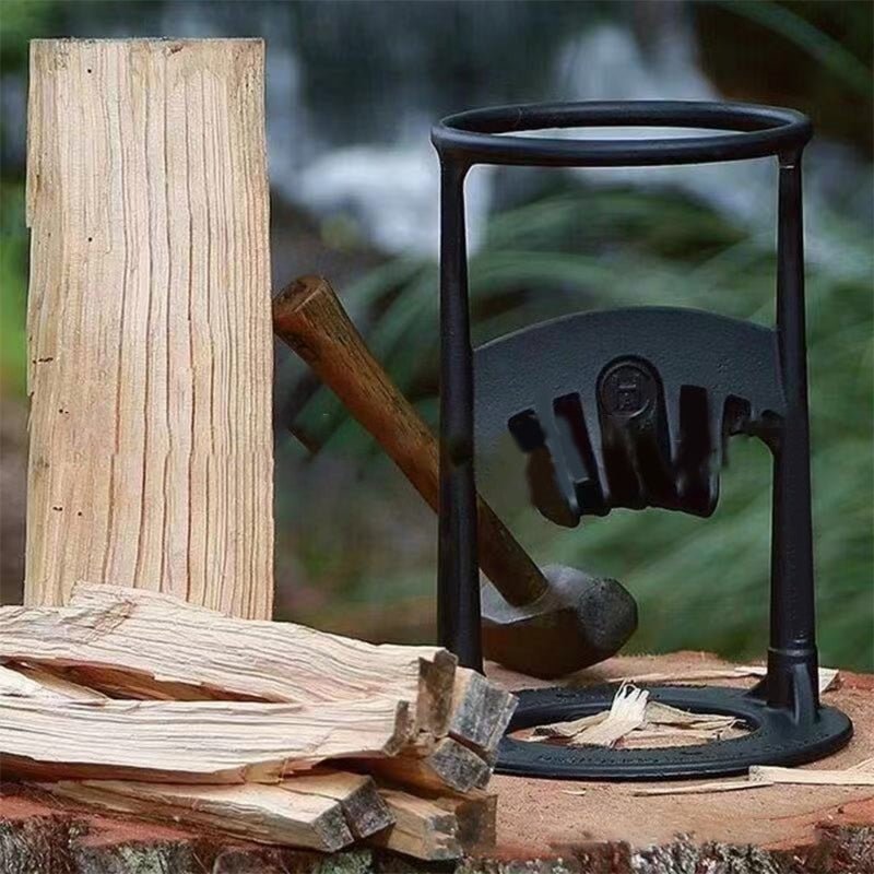 Manual firewood splitter tool for safe, easy wood splitting. Perfect for kindling & fireplace use.