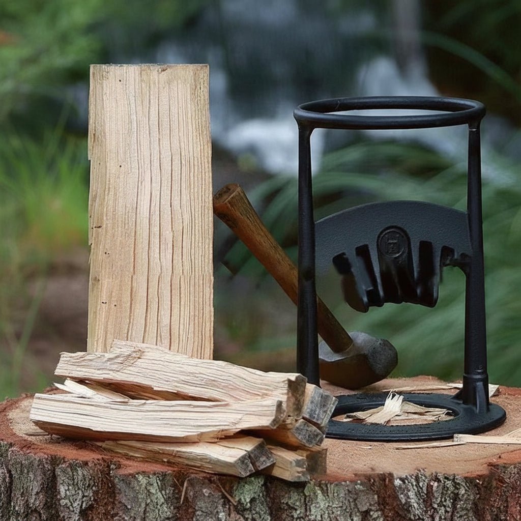 Premium manual wood splitter for safe & efficient kindling. Essential outdoor tool for cabins & fireplaces.
