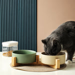 Matt green (single bowl with wooden stand)
