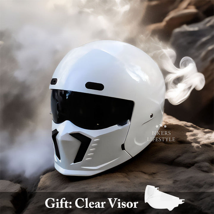 DOT & ECE approved matte black full face modular motorcycle helmet. Unisex design for superior bike safety.
