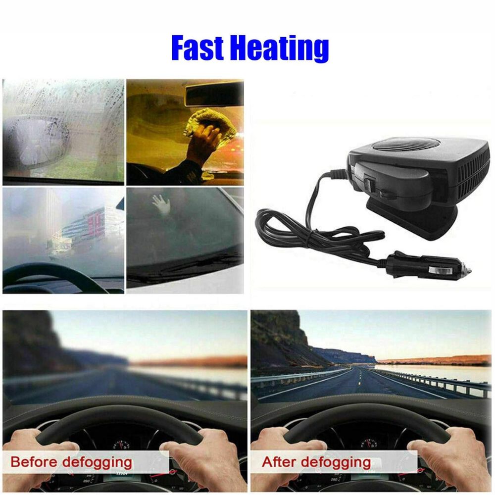 Powerful 150W/300W 12V ceramic car fan heater. Essential auto accessory for winter driving comfort.