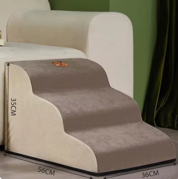 Comfortable pet stairs with memory foam for dogs, providing crucial joint support & safe access.