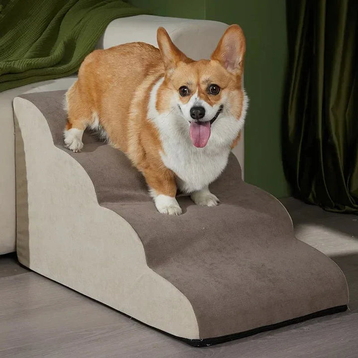 Pet furniture: memory foam dog steps, perfect for tiny dogs and joint care with a soft landing.